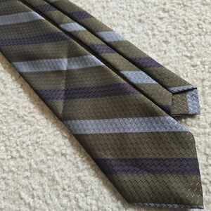 🌈 Callini Olive Grey Purple Striped Men’s Tie